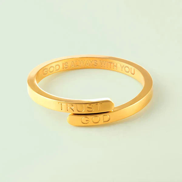Gold trust GOD ring: The adjustable radiance of your faith