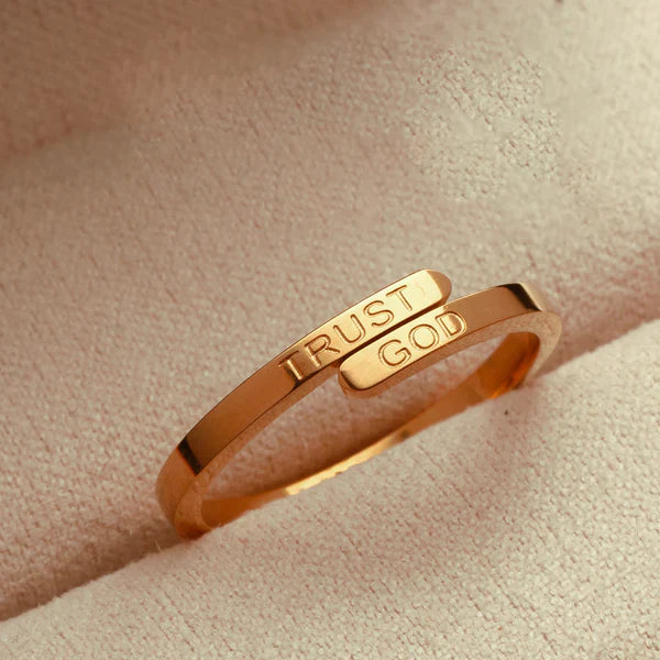 Gold trust GOD ring: The adjustable radiance of your faith