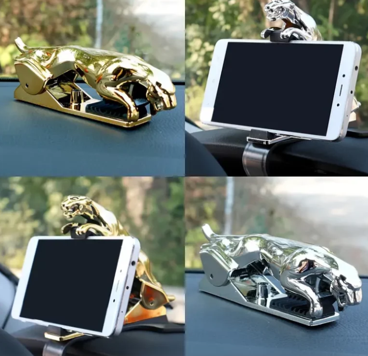 Leopard Car Phone Holder: Unique Design, 360° Adjustable